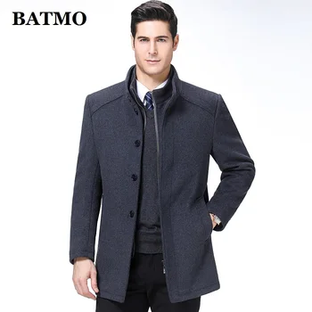 BATMO 2019 nova da chegada do outono e inverno de alta qualidade lã, trench coat homens,homens casacos de lã,casaco quente,plus-tamanho M-XXXL,1729