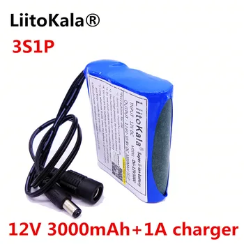 Liitokala 12V 3000 mAh recarregável de iões de lítio recargable Y La c Mara de CCTV Cargador + 1A carregador de bateria