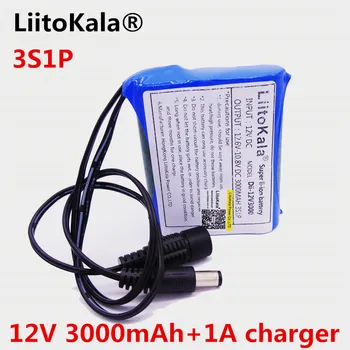 Liitokala 12V 3000 mAh recarregável de iões de lítio recargable Y La c Mara de CCTV Cargador + 1A carregador de bateria