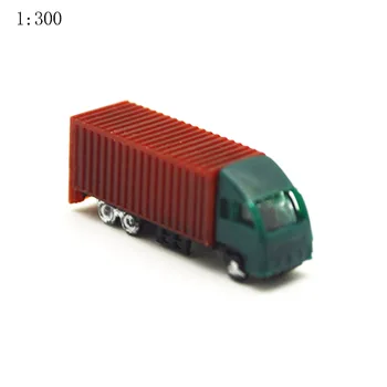 1/300 do Modelo à Escala do Carro Contentor Caminhão de Brinquedos em Plástico ABS Para a Disposição do Trem 10pcs Areia Mesa de Mini Simulação de Construção de Diorama
