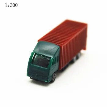 1/300 do Modelo à Escala do Carro Contentor Caminhão de Brinquedos em Plástico ABS Para a Disposição do Trem 10pcs Areia Mesa de Mini Simulação de Construção de Diorama