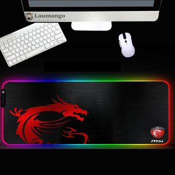 MSI Logotipo Mouse Pad RGB Popular LED Mousepad Gamer Jovens Favorito RGB de Borracha tapete de Rato