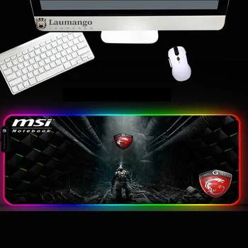 MSI Logotipo Mouse Pad RGB Popular LED Mousepad Gamer Jovens Favorito RGB de Borracha tapete de Rato