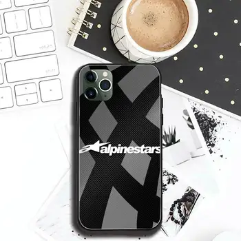Alpinestars logotipo Caso de Telefone de Vidro Temperado Para o iPhone 12 pro max mini-11 Pro XR, XS MÁXIMO de 8 X 7 6 6 Além de SE 2020 caso