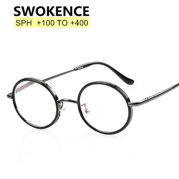 SWOKENCE SPH +1.0 +4.0 Redonda Armação de Liga de usar Óculos de Leitura Wen Momen High-end Anti-fadiga Hipermetropia Presbiopia Óculos R114