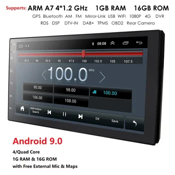 2 din Rádio do Carro de GPS Android Reprodutor Multimídia Universal 7