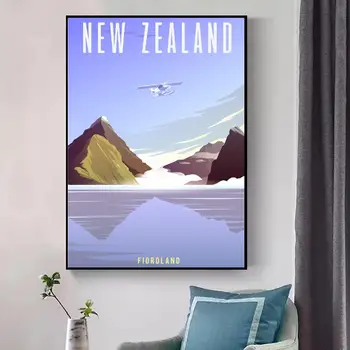 Fiordland Nova Zelândia Viagens De Arte Da Lona Impressão De Cartaz Decoração Home Da Parede Pintura