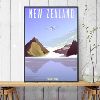 Fiordland Nova Zelândia Viagens De Arte Da Lona Impressão De Cartaz Decoração Home Da Parede Pintura