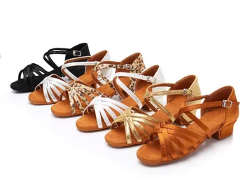Crianças novas Meninas de Dança latina Sapatos de Mulher Adulta latina Sapatos Com Fundo Macio de Dança Sapatos Interior Tango/Salão de dança Sapatos LC01D