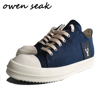 19ss Owen Seak Homens Sapatos de Lona Casual Laço de Luxo Formadores de Homens Tênis Adulto Marca de Flats Verão, Sapatos Baixos Tamanho Grande