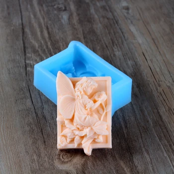 DIY Sabão Moldes de Fadas Anjo da Forma 3D de Resina, Argila Molde de Silicone Presente de Aniversário Ferramenta para Tomada de