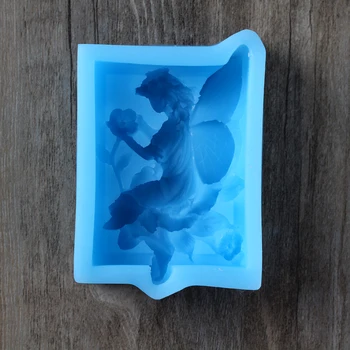 DIY Sabão Moldes de Fadas Anjo da Forma 3D de Resina, Argila Molde de Silicone Presente de Aniversário Ferramenta para Tomada de