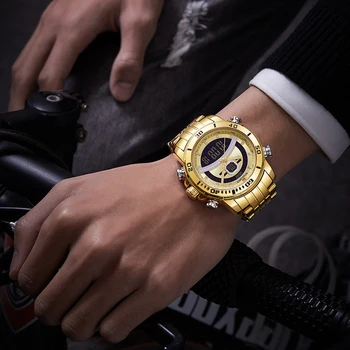 NAVIFORCE Novos Relógios de Homens de alto Luxo da Marca Sport Quartzo Gold Mens Watch Aço Inoxidável Cronógrafo Masculino Relógio Relógio Masculino