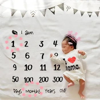 Os recém-nascidos Crescimento Mensal de Marco Cobertor de fotografia com adereços Pano de Fundo Comemorar o Tapete Menino Meninas cobertor Crianças de Tiro