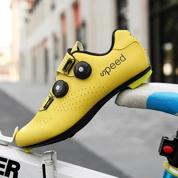 2020 Estrada, com solado de borracha sapatos de ciclismo de ultra-light non-slip profissional auto-fecho sapatos de esportes ao ar livre fluorescente efeito