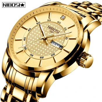 Relógio Masculino NIBOSI Esporte Chronograph Mens Relógios de Marca Top de Luxo Completo Relógio de Quartzo do Aço Impermeável de Grande Mostrador do Relógio de Homens