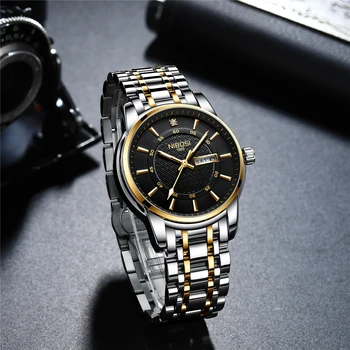 Relógio Masculino NIBOSI Esporte Chronograph Mens Relógios de Marca Top de Luxo Completo Relógio de Quartzo do Aço Impermeável de Grande Mostrador do Relógio de Homens