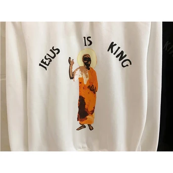 JESUS É o REI Camisolas pintura a Óleo retrato de espuma de impressão Jesus é o rei Capuz Música do álbum série Kanye West Hoodies Jenner