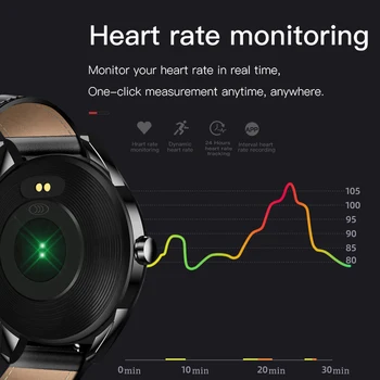 LIGE 2019 aço Novo smart watch homens de couro smart watch esporte Para iPhone, Android smartwatch Informações lembrete de Fitness tracker