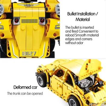 1124pcs Cidade Técnicas Hornet Robô Deformado Besouro Blocos de Construção RC Remoto Deformação Carro Tijolos de Brinquedos para Crianças