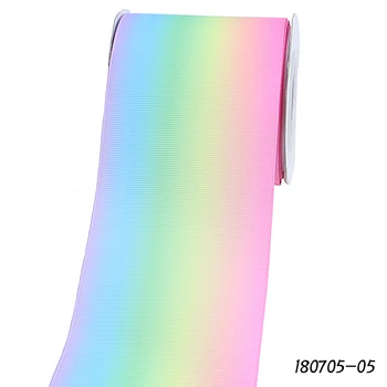 FLRA de Fita (50 jardas/lote) Belo ombre padrões de arco-íris gradiente impresso, fita de gorgorão para crianças arcos de cabelo
