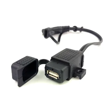 SAE para Cabo USB Adaptador Impermeável USB Carregador Rápido 2.1 Uma Porta com Fusível em linha para Motocicletas Celular Tablet em seu GPS