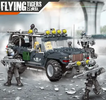 Militares Série de Blocos de Construção de Simulação de Alta Figuras Cidade SWAT Soldados Voando Tigres Define o Modelo de Tijolos de Brinquedos para as Crianças Rapazes