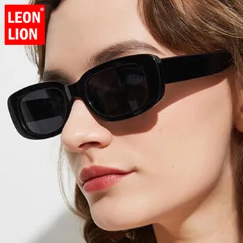 LEONLION Vintage Retângulo Sunglasse Mulheres Pequenas porções de Mulheres Quadrado Retro Óculos de Sol para Homens da Marca de Luxo Gafas De Sol Mujer