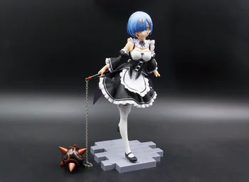 21cm Anime Re:a Vida Em um mundo diferente de zero Rem Servo Menina Ver 1/7 Escala Pintada a Figura de PVC Modelo Colecionável Brinquedo de Boneca