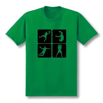 Estilo da moda dos Homens de Handebol T-Shirts Homens Algodão O Pescoço T-shirt Manga Curta Homens Impresso Topo Tee de Alta Qualidade Algodão T-shirts