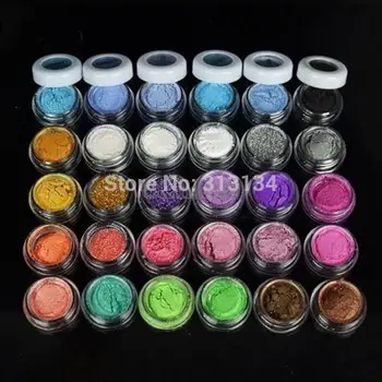 30 Cores de Sombra em Pó de pigmento Colorido Maquiagem Mineral Eyeshadow Pigmento conjunto de ferramentas de Maquiagem cosméticos