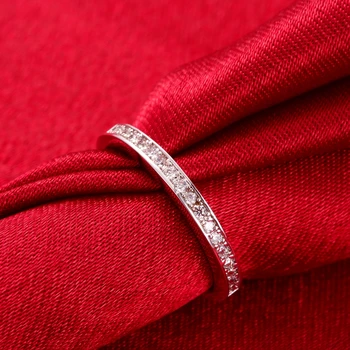 LEKANI marca Cor de Prata Anel Redondo Com uma Única Camada de zircônia Cúbica Para as Mulheres do Presente Simples de Cobre Para a Festa de Jóias de Moda