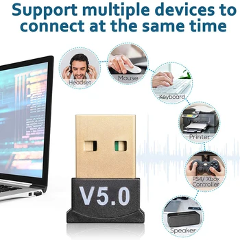 Bluetooth USB 5.0 Adaptador para Laptop PC WindowsXP/Vista7/8/10 Fone de ouvido Bluetooth Teclado Rato Falante ND998