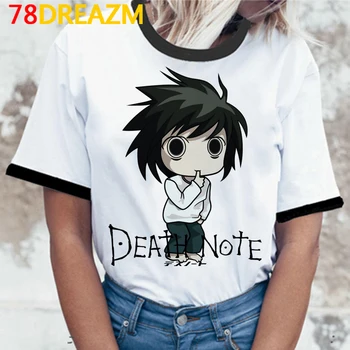 Bleach Ichigo Death Note top de verão de roupas femininas ulzzang harajuku streetwear de impressão branco t-shirt camiseta