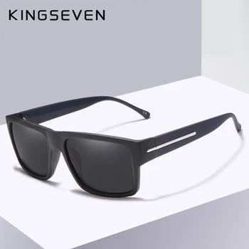 KINGSEVEN Marca de Moda Óculos de Homens, Óculos de Sol Polarizados Homens de Condução a Moldura de Preto Tons de Óculos de Oculos