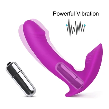 Wearable Vibração Calcinha de Silicone Realistas Vibrador Butterfly Estimulador Clitoriano ponto G Vibradores Íntimo brinquedos sexuais para as Mulheres