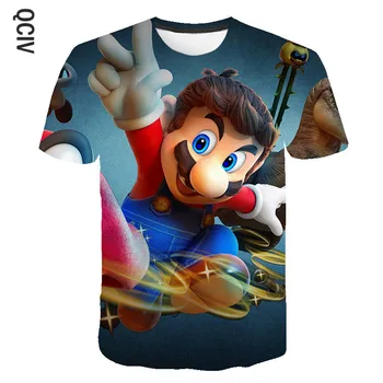 Clássico roupas de crianças 3D Mario t-shirt Nova Harajuku estilo de jogo Clássico de Mario Bros impressão de roupa de meninos Mario moda de Rua t-shirt