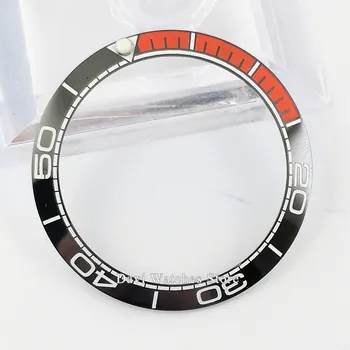 Relógio de alta qualidade moldura 38mm preto vermelho/laranja cerâmica relógio de moldura para inserir 40mm parnis Automático homens Relógio de