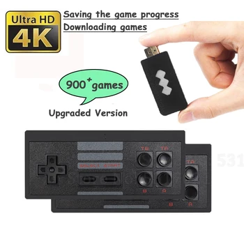 818 4K Jogos sem Fio do USB do Console do Clássico Jogo de Stick Console de videogame de 8 Bits Mini Retro Controlador de Saída HDMI Dual Player HD