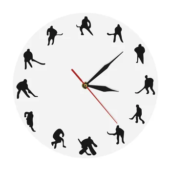 Tema Esporte Hóquei Decorativos De Parede, Relógio De Hóquei Em Campo Ícone Relógios Relógios Relógio De Parede Decoração Home