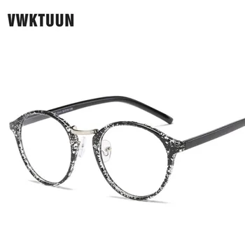 VWKTUUN Rodada de Óculos com Armações de Mulheres, Homens, Óculos Óculos Quadrado Simples Óculos de Metal Armações de Óculos aos Alunos Falso Óculos