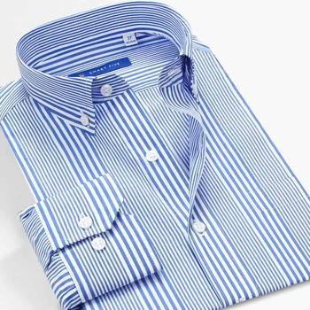 Smart cinco Algodão Listrado Casual Camisas masculinas Manga Longa camisas hombre Homens de Camisa de Alta Qualidade 2020 Verão
