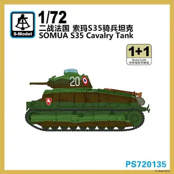 Modelo S-1/72 PS720135 SOMUA S35 Cavalaria do Tanque (1+1)