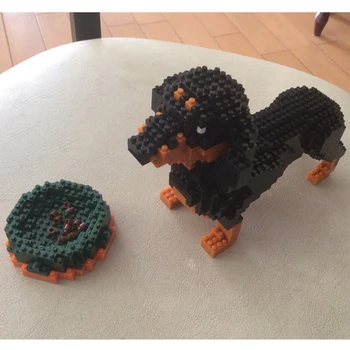 6618-2 Dachshund Preto Cão de Animal de Estimação com o Modelo 3D 898pcs DIY Diamond Mini Construção de Pequenos Blocos de Tijolos de Brinquedo para as Crianças sem Caixa