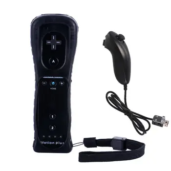 Preto Construído em Motion Plus Remote Nunchuck Controller + Case para Nintendo para Wii