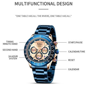 Relógios Mens Impermeável Relógio Analógico De Moda De Aço Inoxidável, Impermeável Luminoso Do Relógio Dos Esportes Dos Homens Relógio Masculino