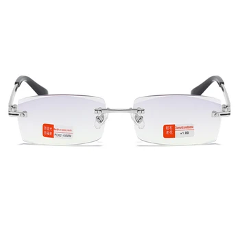 Sem Aro Óculos De Leitura Homens Mulheres Luz Azul Bloqueio De Óculos De Metal De Negócio Da Praça De Óculos De Armação De Óculos Com Armações De Óculos De 2020