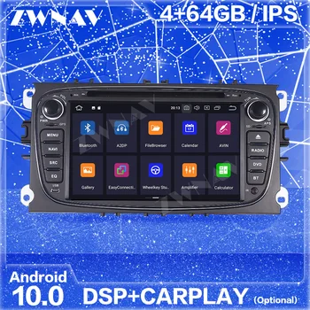 Carplay Android De 10 de Tela Para FORD Focus S-MAX, Mondeo C-MAX, Galaxy Auto-Rádio Estéreo de Áudio Player Multimídia GPS Navi Unidade de Cabeça
