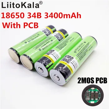 4PCS Original LiitoKala 18650 3400mAh NCR18650B 3400 3.7 V bateria de Li-ion bateria Rechargebale