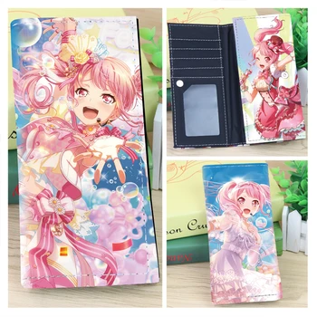 Anime BanG Sonho de Longa capa de Couro PU de Carteira Toyama Kasumi Titular do Cartão Bolsa com Botão